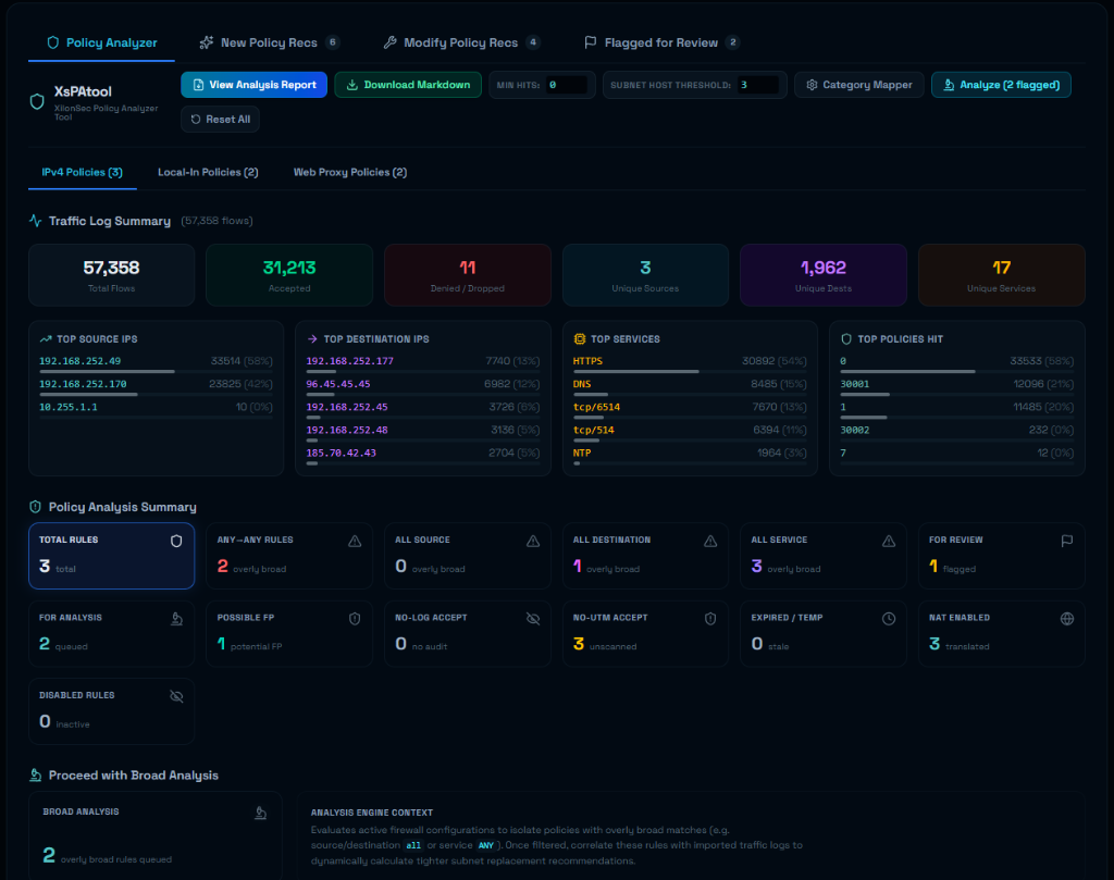 XsPAtool policy analyzer interface